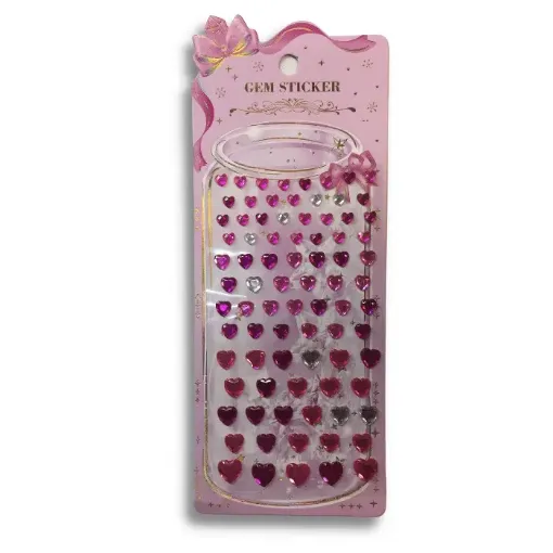 sticker piedras autoadhesivas gem sticker rb 13341 forma corazon rosados 0