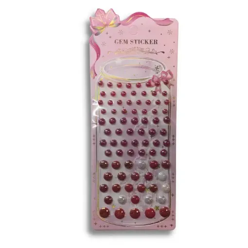 sticker piedras autoadhesivas gem sticker rb 13341 forma media perla rosadas 0