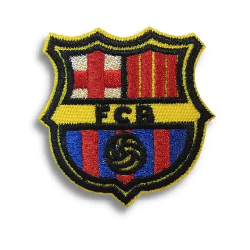 aplique parche bordado termoadhesivo para tela modelo escudo futbol barcelona 0