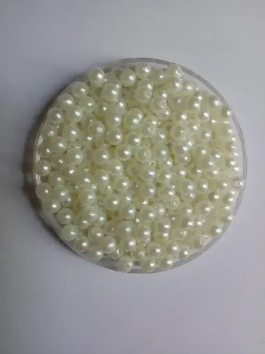 perlas agujero sueltas color blanco perlado paquete 100grs medida 5mms 0