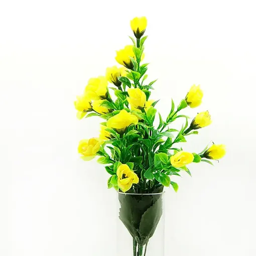 ramo flores artificiales mini pimpollo 30cms 18 flores 2cms color amarillo 0