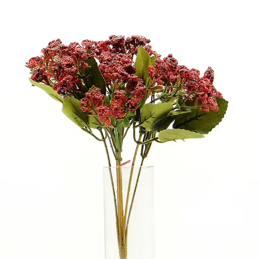 ramo flores artificiales ilusion espuma 30cms color bordeaux 0