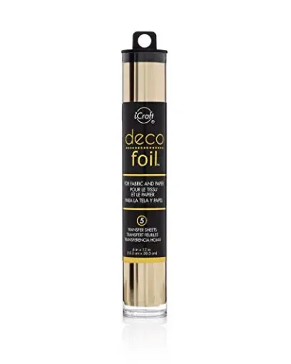 deco foil transfer icraft 15 2x30 5cms tubo 5 hojas color champagne 0