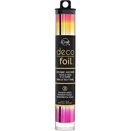 deco foil transfer icraft 15 2x30 5cms tubo 5 hojas color sumer rainbow arcoiris verano 0