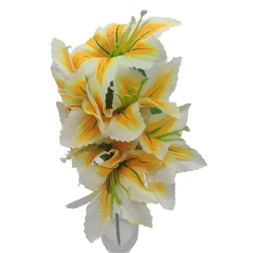 ramo flores artificiales azucenas 34cms x6 flores color amarillo 0