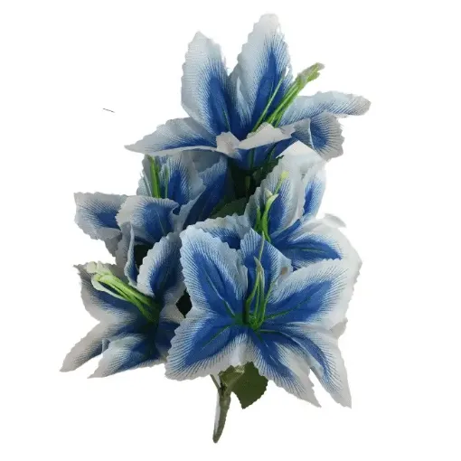 ramo flores artificiales azucenas 34cms x6 flores color azul 0