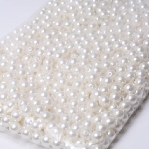 perlas agujero sueltas color blanco perlado paquete 500grs variedad medidas 0
