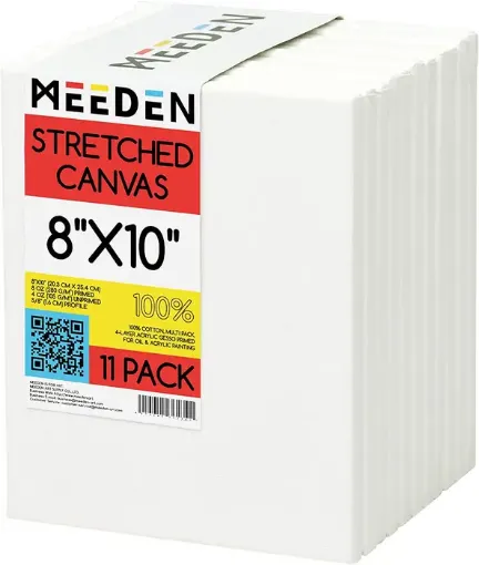 bastidor lienzo entelado para oleo acrilico meeden 100 algodon 280grs 20x25cms pack x11 unidades 0