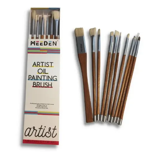 La Casa del Artesano-Set de 10 pinceles profesionales para oleo Premium  Artist Oil Brush MEEDEN
