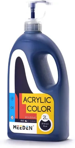 pintura acrilica versatil multiuso meeden envase dispensador 2lts color phtalo blue azul pb15 0