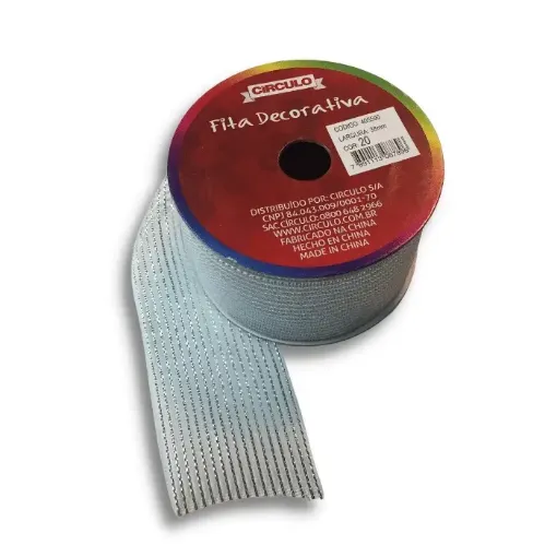 cinta metalizada 100 poliamida galon 405590 circulo 38mms rollo 10mts color plata 0