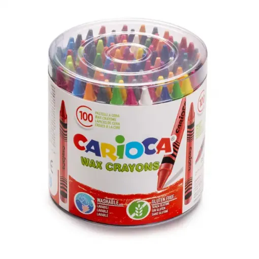 crayones carioca wax pote 100 unidades 0