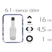botella vidrio esencia100ml 4 5x16cms sin tapa 1