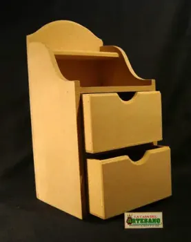 La Casa del Artesano-Caja doble con tapa tipo costurero de MDF