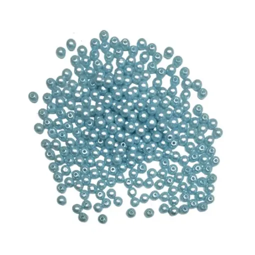 perlas importadas agujero para enhebrar plastico abs brillantes 6mms color celeste x25grs 0