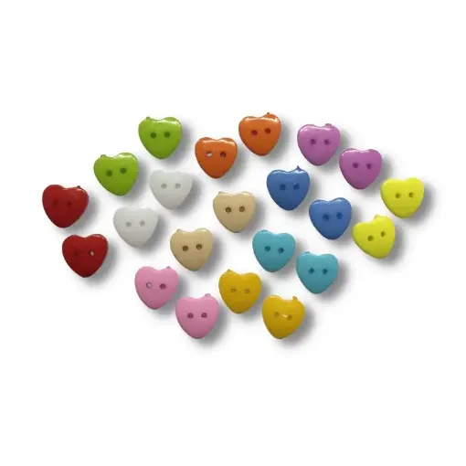 botones plastico forma corazon l18 10mms x25 unidades varios colores 0