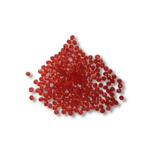 cuentas plastico facetadas ac redondas 6mm x50grs color rojo 0