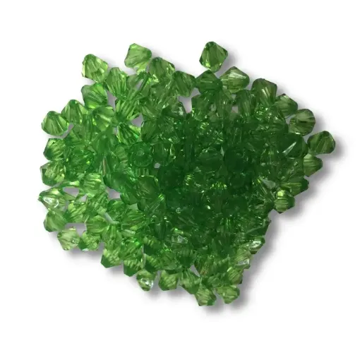 cuentas plastico facetadas ac rombo 8mm x50grs color verde oscuro 0