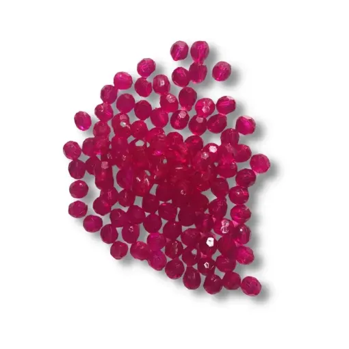 cuentas plastico facetadas ac redondas 8mm x50grs color fucsia 0