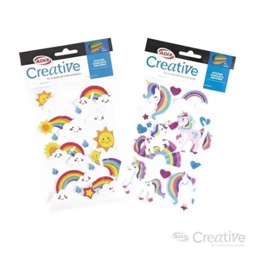 stickers figuras adhesivas goma eva adix creative formas arcoiris 0