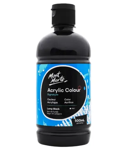 pintura acrilica secado rapido acabado semimate signature mont marte x500ml color negro 0