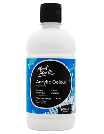 pintura acrilica secado rapido acabado semimate signature mont marte x500ml color blanco titanio 0