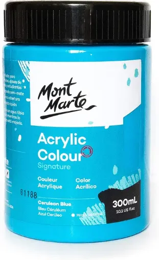 pintura acrilica secado rapido acabado semimate signature mont marte x300ml color azul ceruleo 0