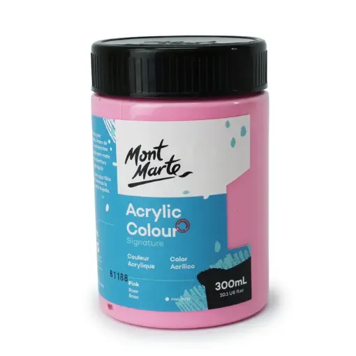 pintura acrilica secado rapido acabado semimate signature mont marte x300ml color rosado 0