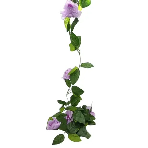 guia rosas hojas verde 200cms largo precio por unidad color lila 0