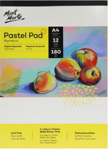 block para pintar pasteles papel libre acido 4 colores 180grs mont marte medida a4 x12 hojas 0