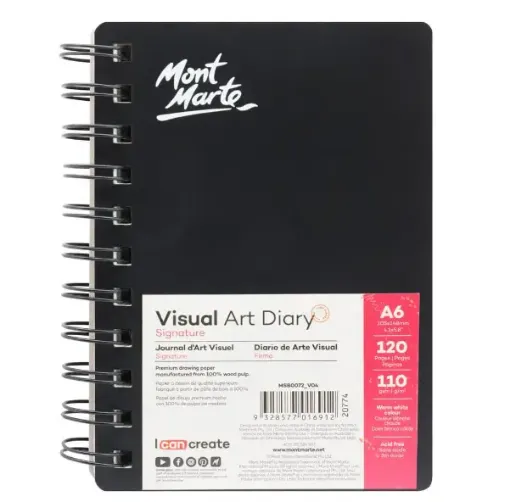cuaderno bocetos sketch signature visual art diary mont marte papel 110grs medida a6 x120 paginas 0