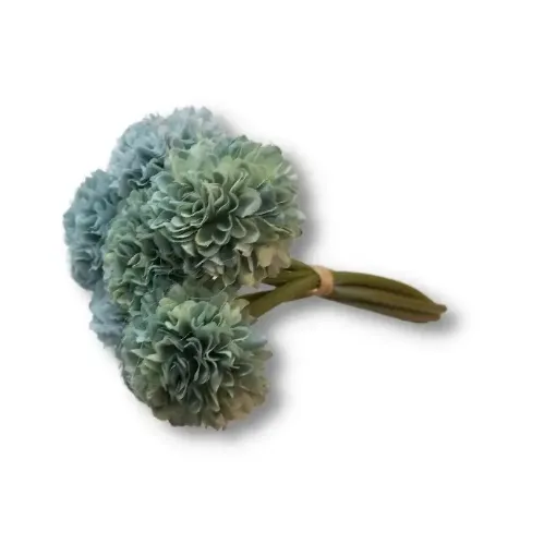 atado flores artificiales crisantemos 6 varas 20cms color verde azulado 0