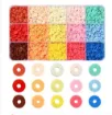 set 2250 cuentas disco 6x1mm arcilla polimerica ecologicas15 colores diferentes caja plastica 0