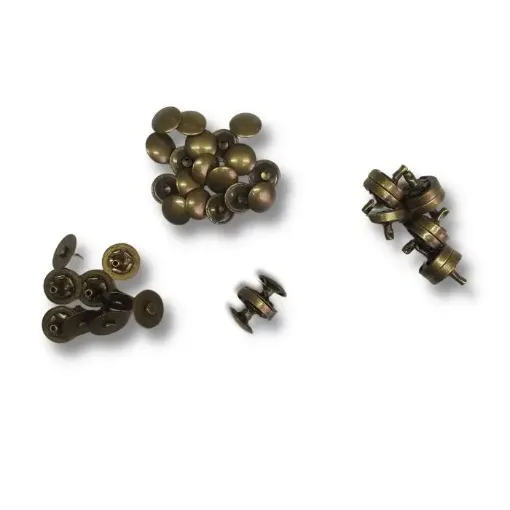 La Casa del Artesano-Botones broches magneticos a presion metalicos de  14mms color Platino x20 sets