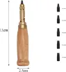 perforadora sacabocados manual para cuero encuadernacion mango madera 6 puntas 1 5 4mms 1