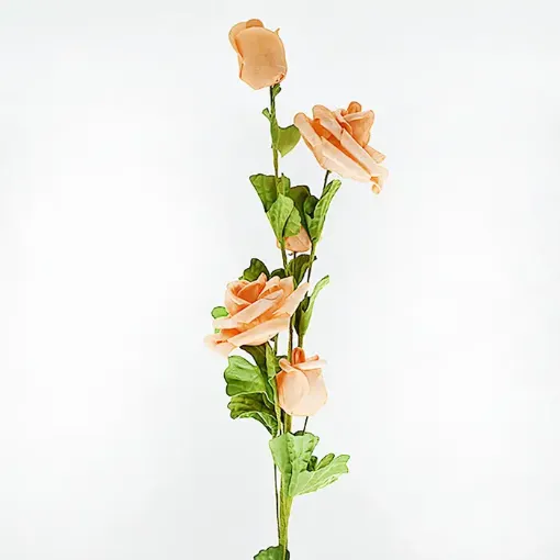 vara flores artificiales rositas goma eva 62cms x5 flores 6 5cms color beige 0