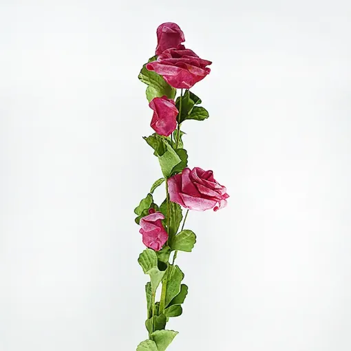 vara flores artificiales rositas goma eva 62cms x5 flores 6 5cms color fucsia 0