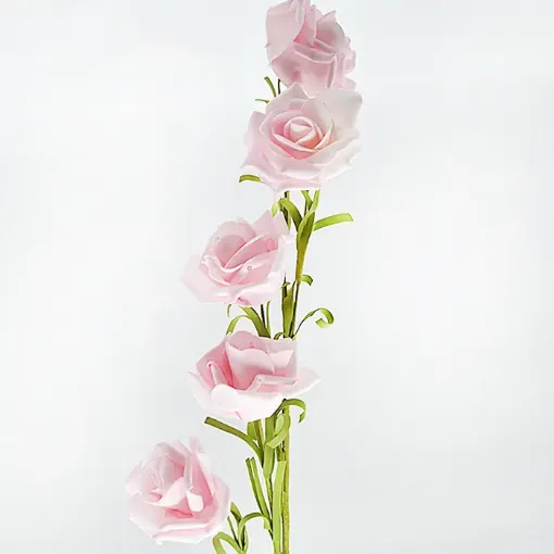 vara flores artificiales rositas goma eva 68cms x5 flores 7cms color rosado 0