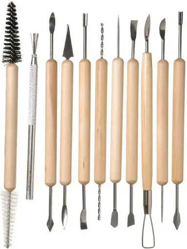 La Casa del Artesano-Set de 11 herramientas dobles mango de madera para  modelado de masas ceramica y alfareria Pottery tool