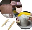herramienta cortador alambre acero mangos madera para masas ceramica 67cms 1