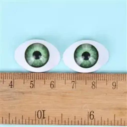 ojos realistas plastico 3d ovalados 16x23mms para peluches amigurumis x10 unidades color verde lima 0