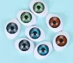 ojos realistas plastico 3d ovalados 16x23mms para peluches amigurumis x10 unidades color verde lima 1