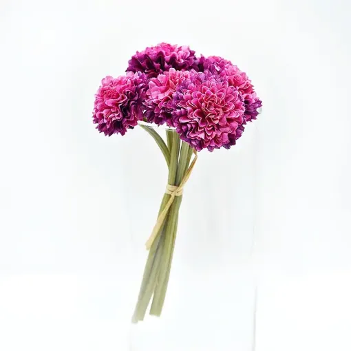 atado flores artificiales crisantemos 6 varas 20cms color fucsia 0
