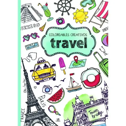 libro infantil para colorear coloreables creativos 100 paginas 24x33cms tapa travel 0