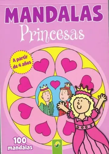 libro infantil para colorear 100 mandalas princesas 15x21cms 0