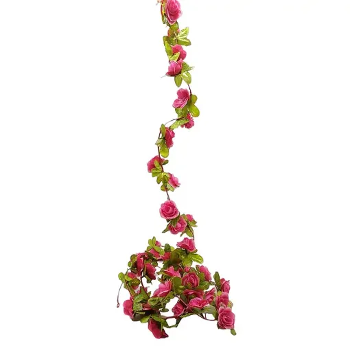 guia rosas chicas hojas verde 210cms largo precio por unidad color fucsia 0