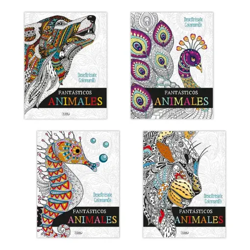 libro para colorear serie desestresate coloreando animales fantasticos 24 paginas 21x27cms 0