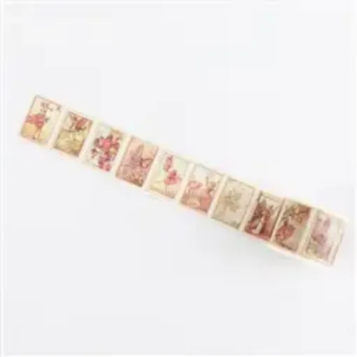 rollo cinta adhesiva papel para scrapbooking 30mms patron sellos cuadros x2mts 0