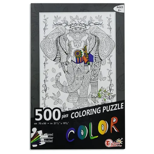 puzzle para pintar 500 piezas marcadores 35x22x4cm 0