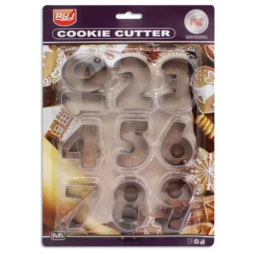 set moldes cortantes galletitas acero inoxidable formas numeros 2 5cms x10 unidades 0